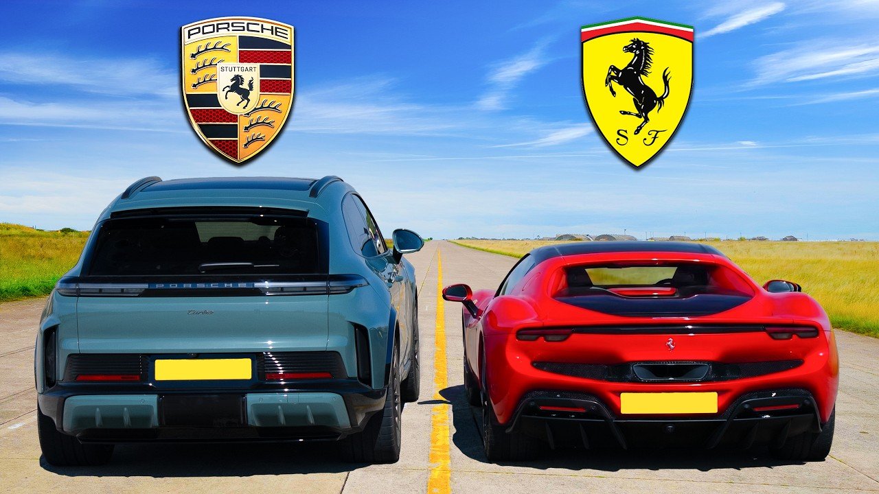 Porsche Cayenne Turbo v Ferrari 296